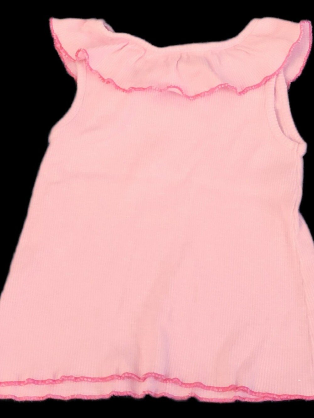 #KCGI Pink Ribbed Ruffle Tank Top - Picture 2 of 3